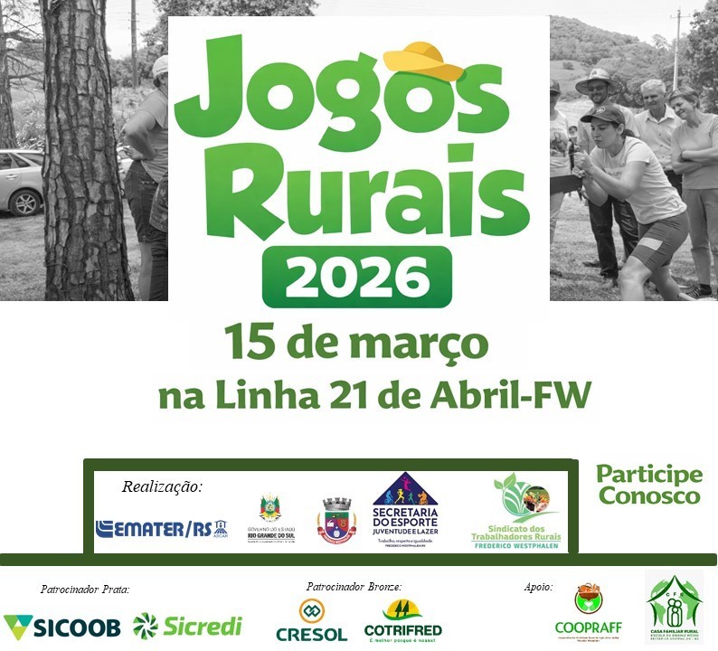Cotrifred é patrocinadora dos Jogos Rurais 2026 em Frederico Westphalen